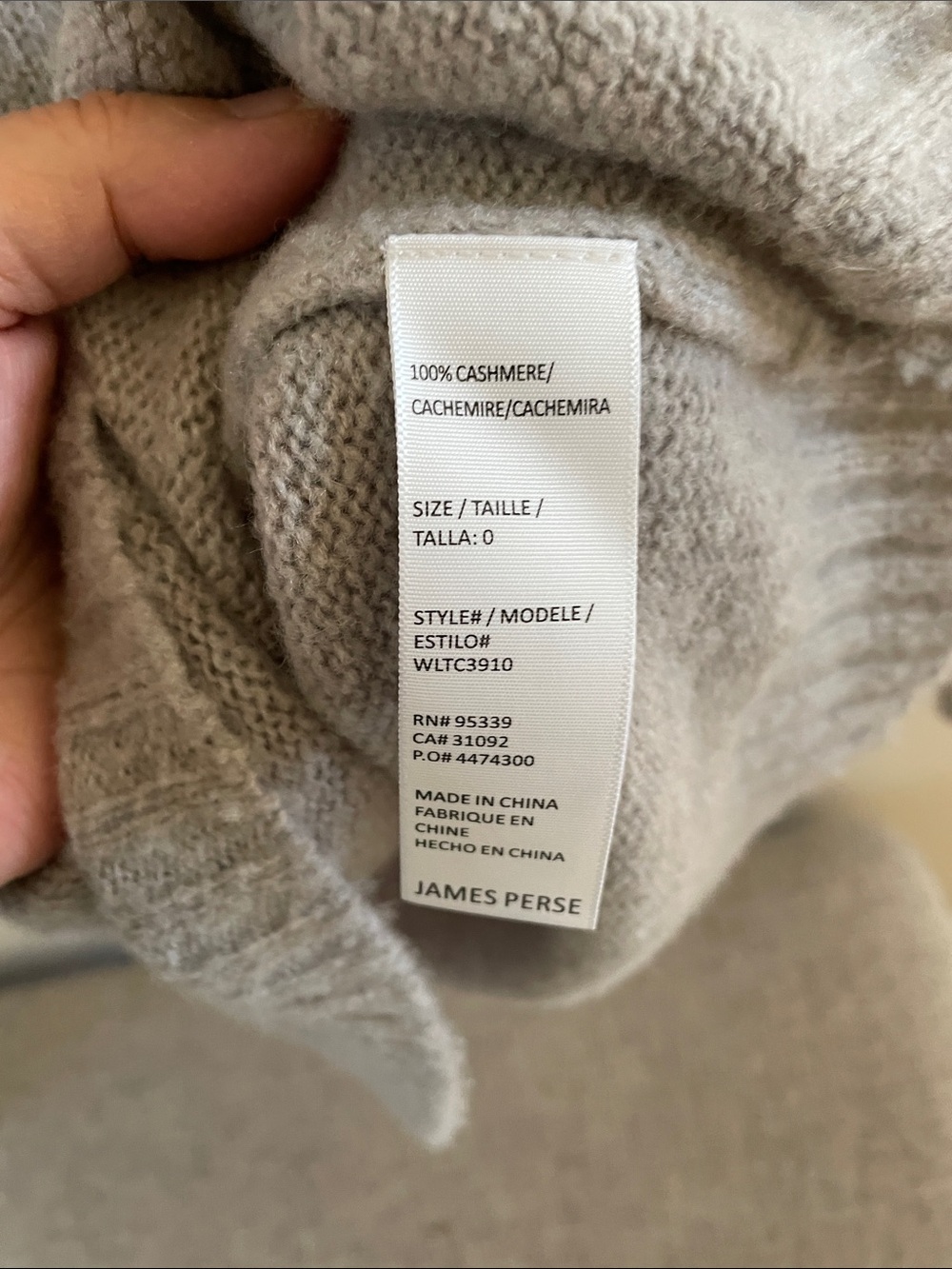 James Perse Neutral Taupe 100% Cashmere Crewneck Sweater XS/S - Picture 4 of 5
